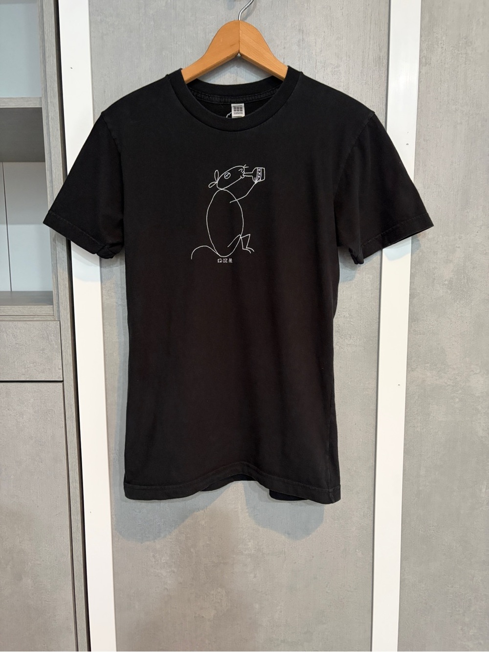 Rare Vintage Adult Swim 12oz Mouse Black Cotton Shirt 2001 Cartoon Network Small